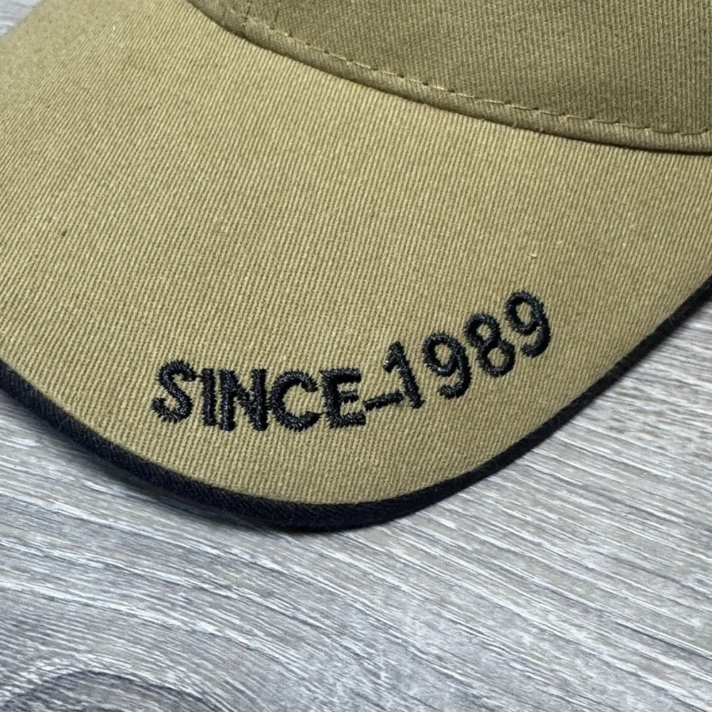 Guntec USA Hat Cap‎ Strap Back Mens Khaki Black Patch Embroidered Advertising